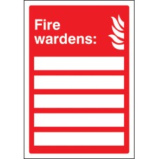 Fire Wardens (Space for 5 People) Fire Wardens (Space for 5 People)