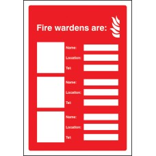 Fire Wardens Are (3 Names - Locations and Numbers) Fire Wardens Are (3 Names - Locations and Numbers)