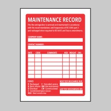Fire Extinguisher Maintenance Label Fire Extinguisher Maintenance Label