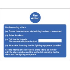 Fire Action - Caravan Sign