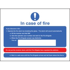 In Case of Fire - Fire Action Sign