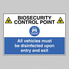 Biosecurity control point All vehicles must be disinfected upon entry and exit - Biosecurity control point All vehicles must be disinfected upon entry and exit -