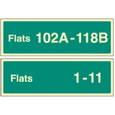 Flats X-Y (Specify when Ordering: eg 1-20) - Stairway Dwelling ID
