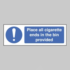 Place All Cigarette Ends in Bins Provided Place All Cigarette Ends in Bins Provided