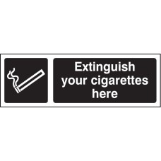 Extinguish Your Cigarettes Here (White / Black) Extinguish Your Cigarettes Here (White / Black)