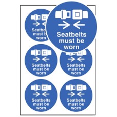 Seatbelts Must be Worn - Labels (Sheet of 6) Seatbelts Must be Worn - Labels (Sheet of 6)