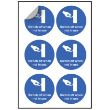 Switch Off When Not in Use - Labels (Sheet of 6) Switch Off When Not in Use - Labels (Sheet of 6)