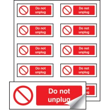 Do Not Unplug Labels (Sheet of 10) Do Not Unplug Labels (Sheet of 10)