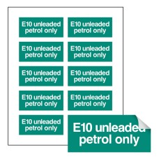 E10 Unleaded Petrol Only - Labels E10 Unleaded Petrol Only - Labels