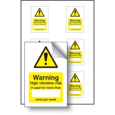 High Vibration Risk If Used - Labels (Sheet of 6) High Vibration Risk If Used - Labels (Sheet of 6)