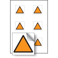 Orange Triangle Vibration Safety - Labels (Sheet of 6) Orange Triangle Vibration Safety - Labels (Sheet of 6)