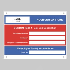 Courtesy Sign with Bungee Ties