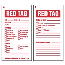 Red Tag - Quality Control - Double Sided Tag - Includes Cable Ties (Pack of 10) Red Tag - Quality Control - Double Sided Tag - Includes Cable Ties (Pack of 10)