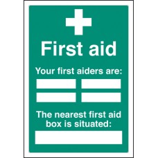 First Aiders the Nearest First Aid Box Is Situated - Adapt-a-Sign First Aiders the Nearest First Aid Box Is Situated - Adapt-a-Sign