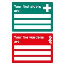 First Aiders / Fire Wardens Are - Adapt-a-Sign First Aiders / Fire Wardens Are - Adapt-a-Sign