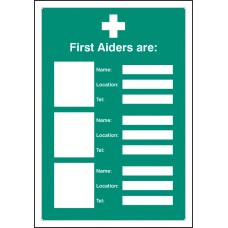 First Aiders Are (Space for 3) - Adapt-a-Sign First Aiders Are (Space for 3) - Adapt-a-Sign
