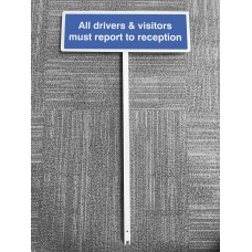 All Drivers & Visitors Must Report to Reception - Verge Sign All Drivers & Visitors Must Report to Reception - Verge Sign