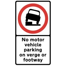 No Motor Vehicle Parking on Verge or Footway - Class RA1 and R2 No Motor Vehicle Parking on Verge or Footway - Class RA1 and R2