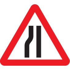 Road Narrows Left Side