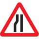 Road Narrows Left Side