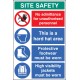 No Admittance - Hard Hat - Footwear - Hi Vis - Multi-Message Site Safety Board