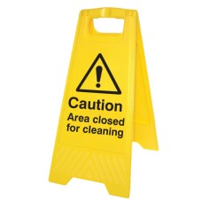 Caution - Area Closed for Cleaning - Self Standing Floor Sign Caution - Area Closed for Cleaning - Self Standing Floor Sign