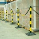 Yellow & Black Chain Post Kit - 6 Posts - 10m Chain - Hooks & Links Yellow & Black Chain Post Kit - 6 Posts - 10m Chain - Hooks & Links