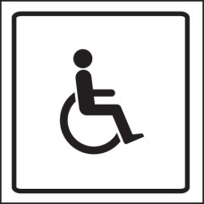 Disabled Symbol - Clear Acrylic Visual Impact Sign with Stand-off Locators