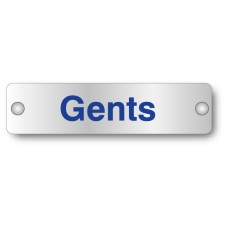 Gents - Aluminium Visual Impact Sign with Stand-off Locators