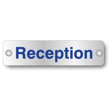 Reception - Aluminium Visual Impact Sign with Stand-off Locators