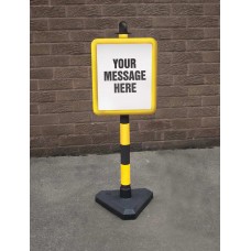 Yellow & Black Frame & Post - Inc Custom Sign