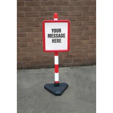 Red & White Frame & Post - Includes Custom Sign