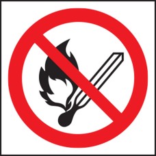 No Naked Light Symbol (Roll of 100 Labels)