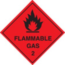 Flammable Gas 2 Diamond (Roll of 100 Labels)