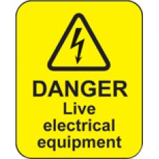 Danger - Live Electrical Equipment Labels