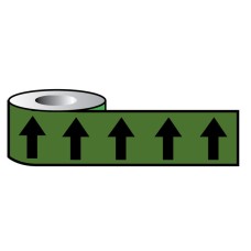 Black Arrows On Green - Pipeline ID Tape Black Arrows On Green - Pipeline ID Tape