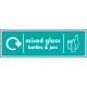 Mixed Glass Bottles & Jars - WRAP Recycling Sign