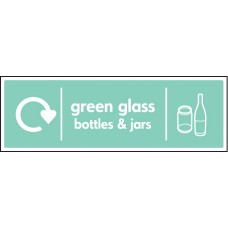 Green Glass Bottles & Jars - WRAP Recycling Sign
